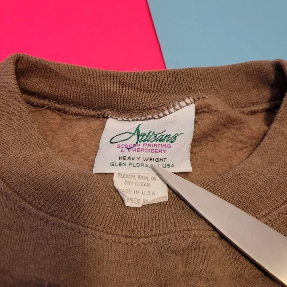 Vintage wolf brown crewneck sweatshirt sweater - Picture 4 of 5